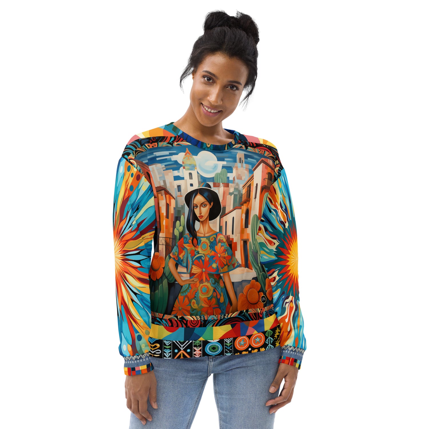 Walking the Promenade in Puebla Eco-Poly Unisex Sweatshirt