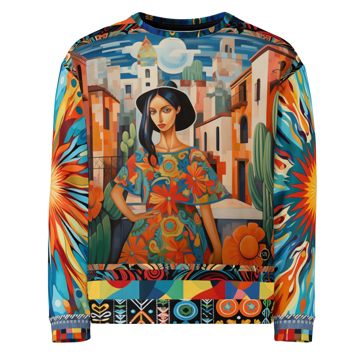 Walking the Promenade in Puebla Eco-Poly Unisex Sweatshirt