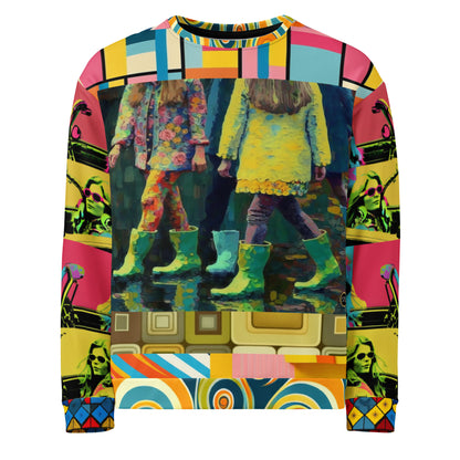 Spring Rain in Galoshes Retro Print Eco-Poly Unisex Sweatshirt