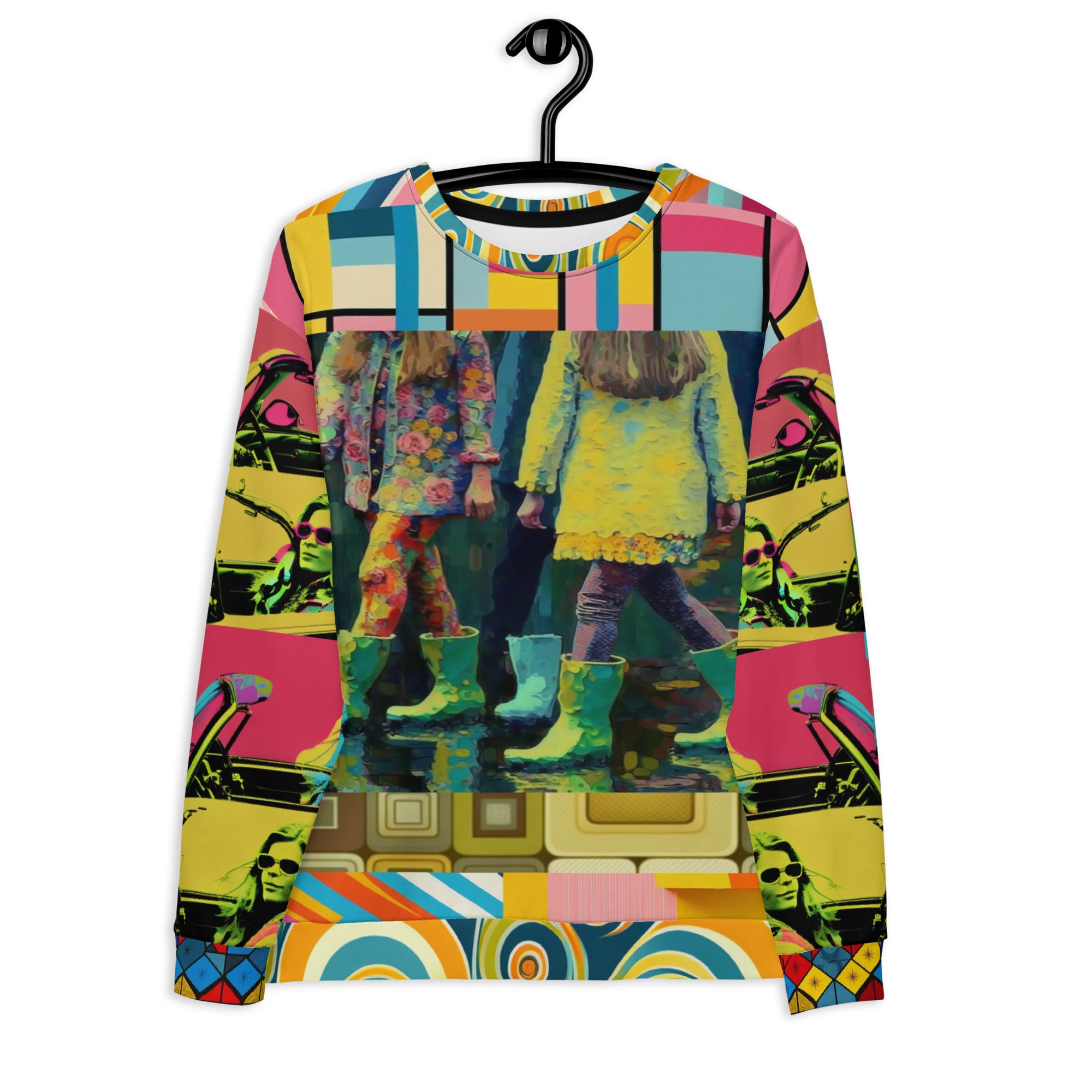 Spring Rain in Galoshes Retro Print Eco-Poly Unisex Sweatshirt