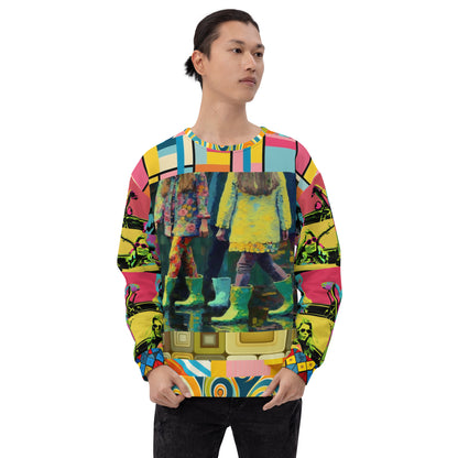 Spring Rain in Galoshes Retro Print Eco-Poly Unisex Sweatshirt