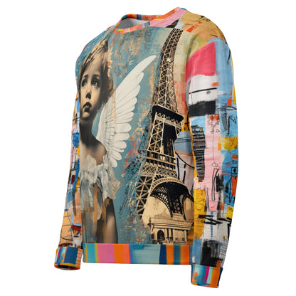 Angels in Paris Abstract Art Summer Weight Eco-Poly Unisex Sweatshirt