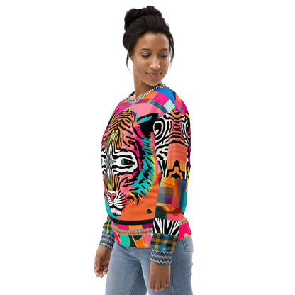 Tiger in Colorful Carnivale Eco-Poly Unisex Sweatshirt