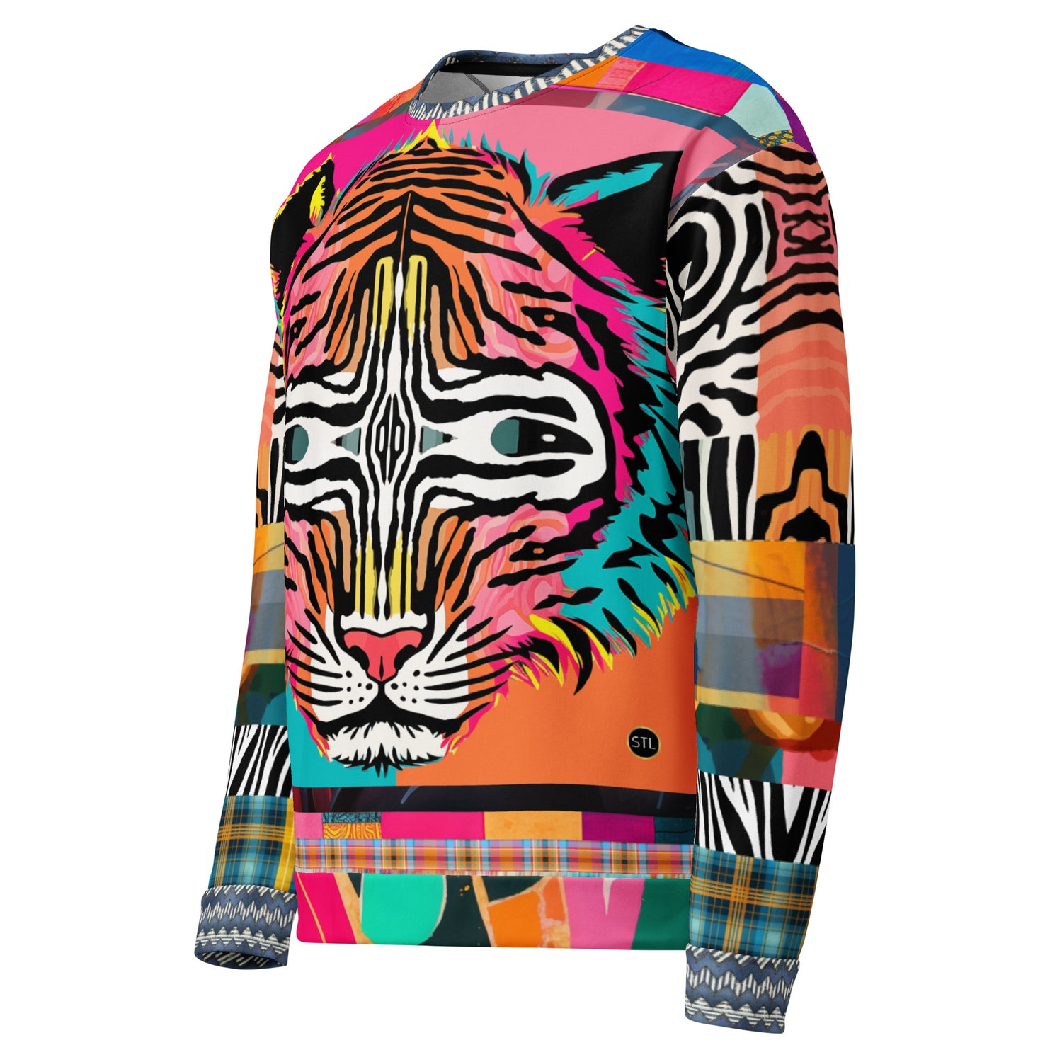 Tiger in Colorful Carnivale Eco-Poly Summer Weight Unisex Sweatshirt