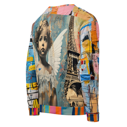 Angels in Paris Abstract Art Summer Weight Eco-Poly Unisex Sweatshirt