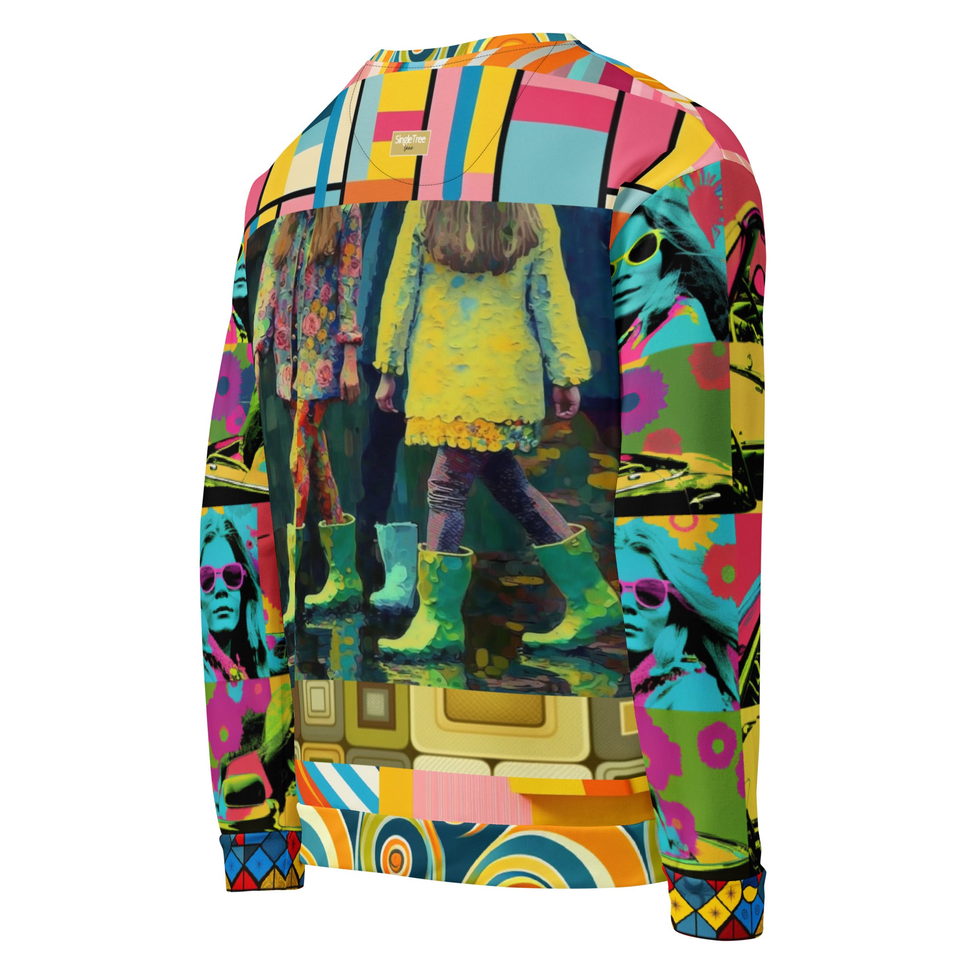 Spring Rain in Galoshes Retro Print Eco-Poly Unisex Sweatshirt