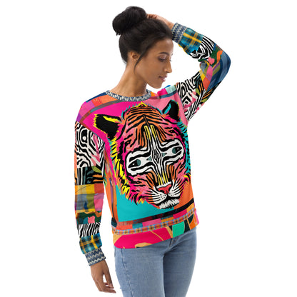 Tiger in Colorful Carnivale Eco-Poly Summer Weight Unisex Sweatshirt