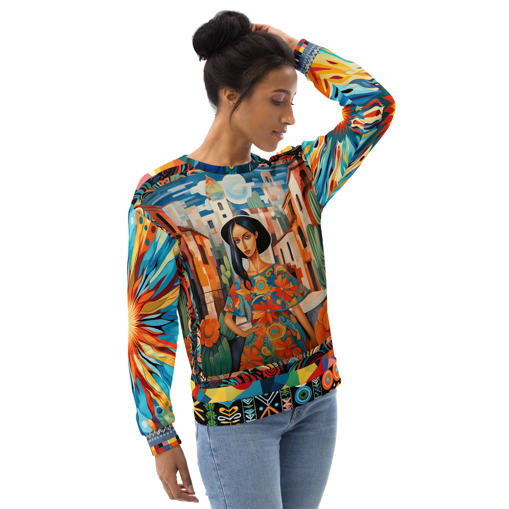 Walking the Promenade in Puebla Eco-Poly Unisex Sweatshirt