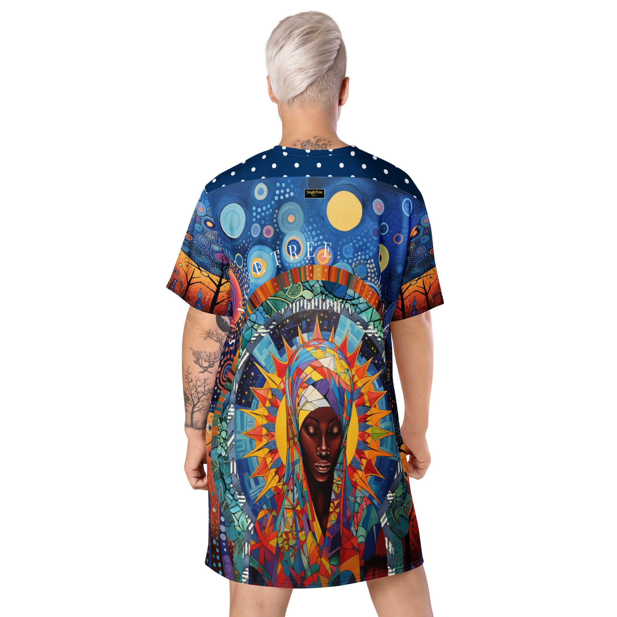 Blessed Woman in Halo T-shirt Dress