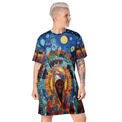 Blessed Woman in Halo T-shirt Dress