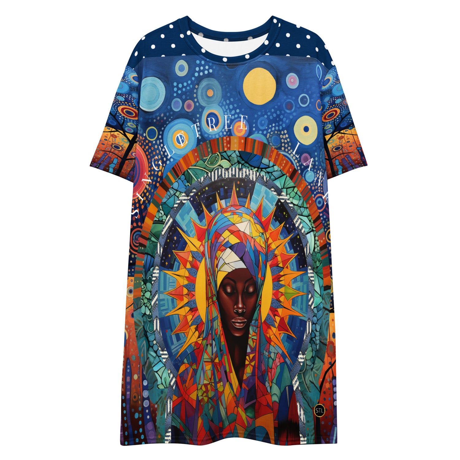 Blessed Woman in Halo T-shirt Dress