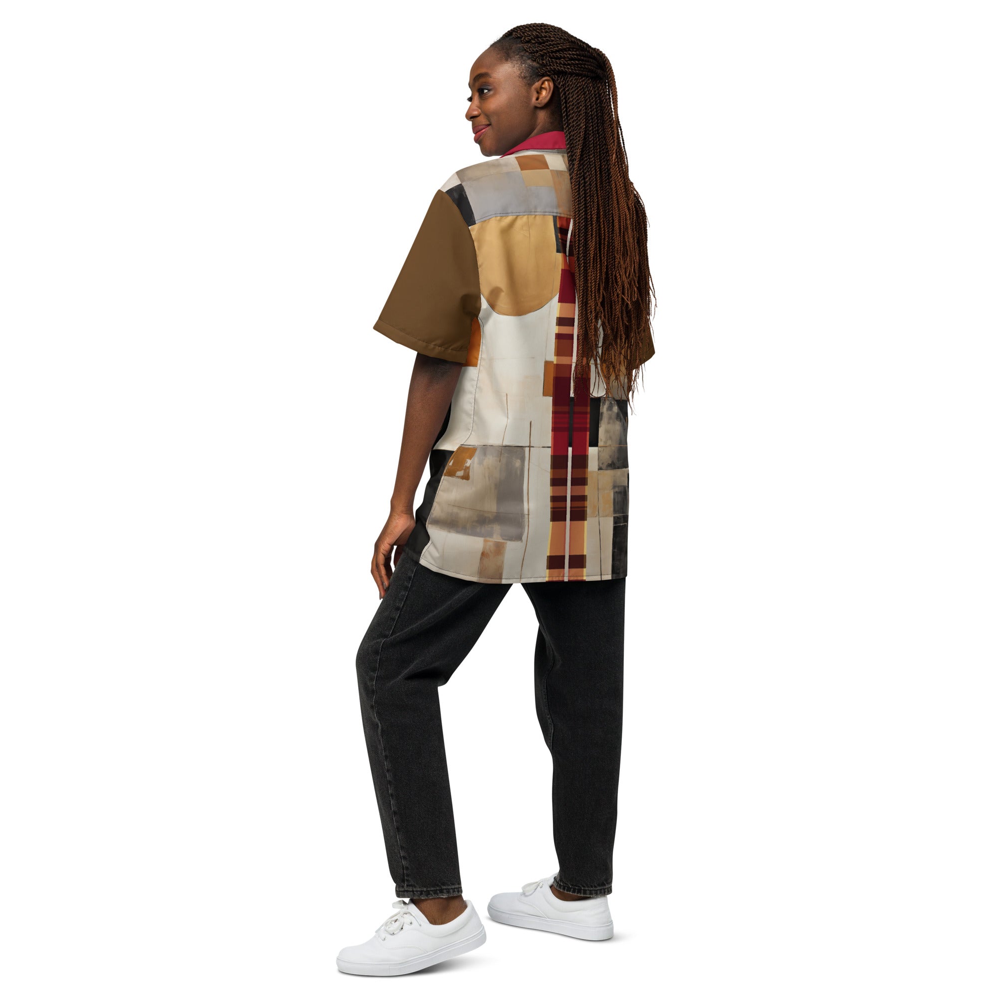 Golden Blocks of Versailles Eco-Poly Unisex Button Front Shirt