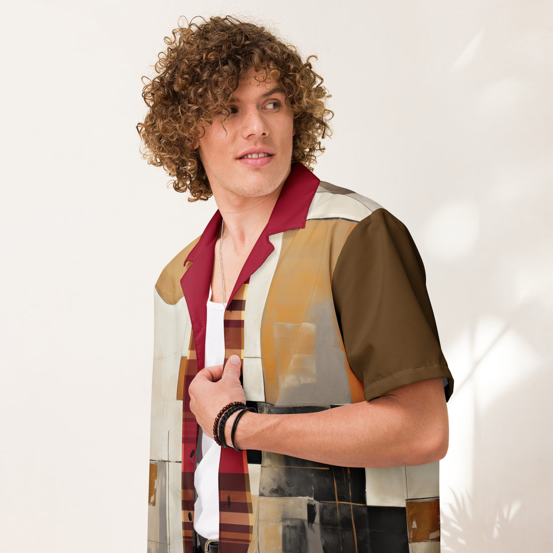 Golden Blocks of Versailles Eco-Poly Unisex Button Front Shirt