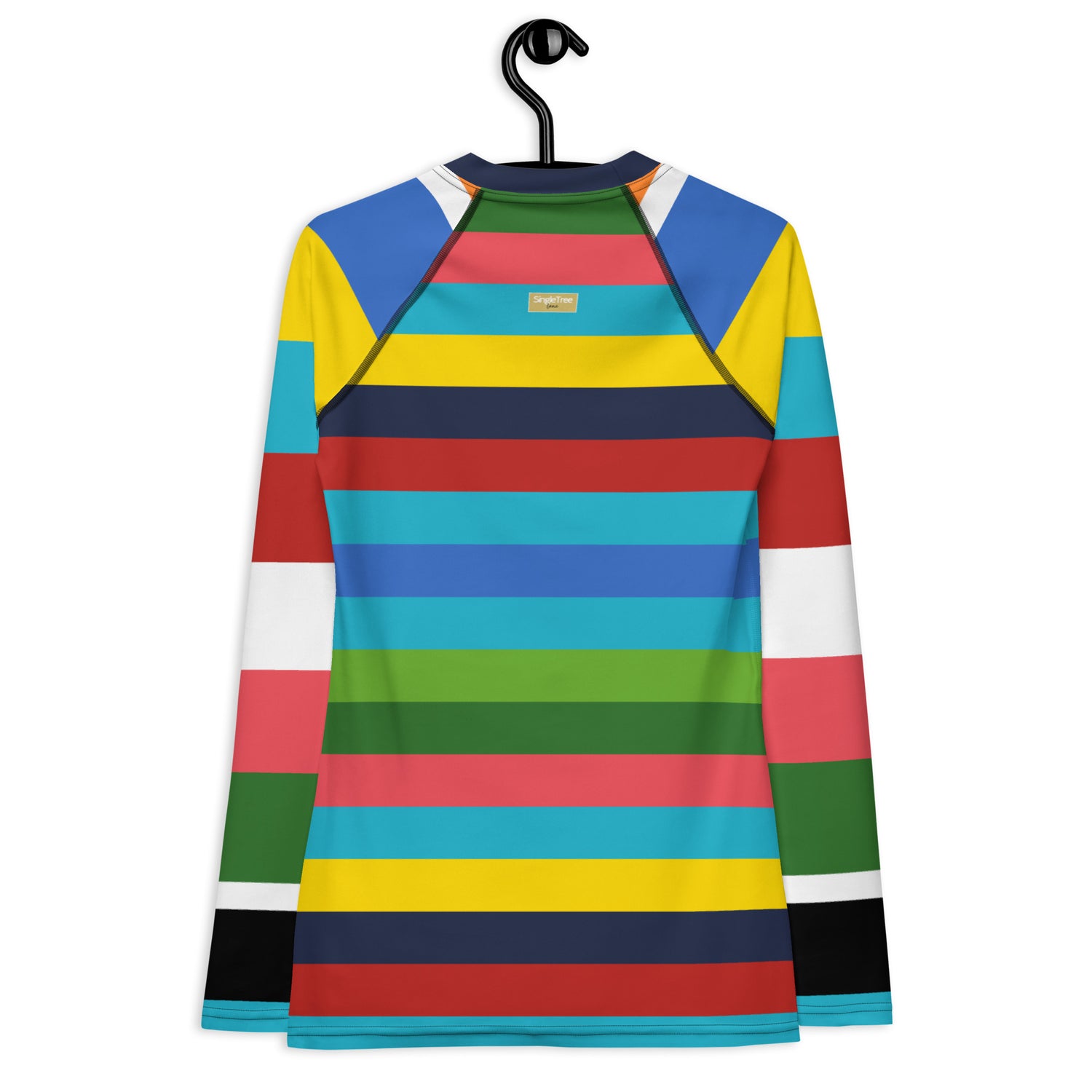 Caribbean Blue Rainbow Rugby Stripe Rash Guard