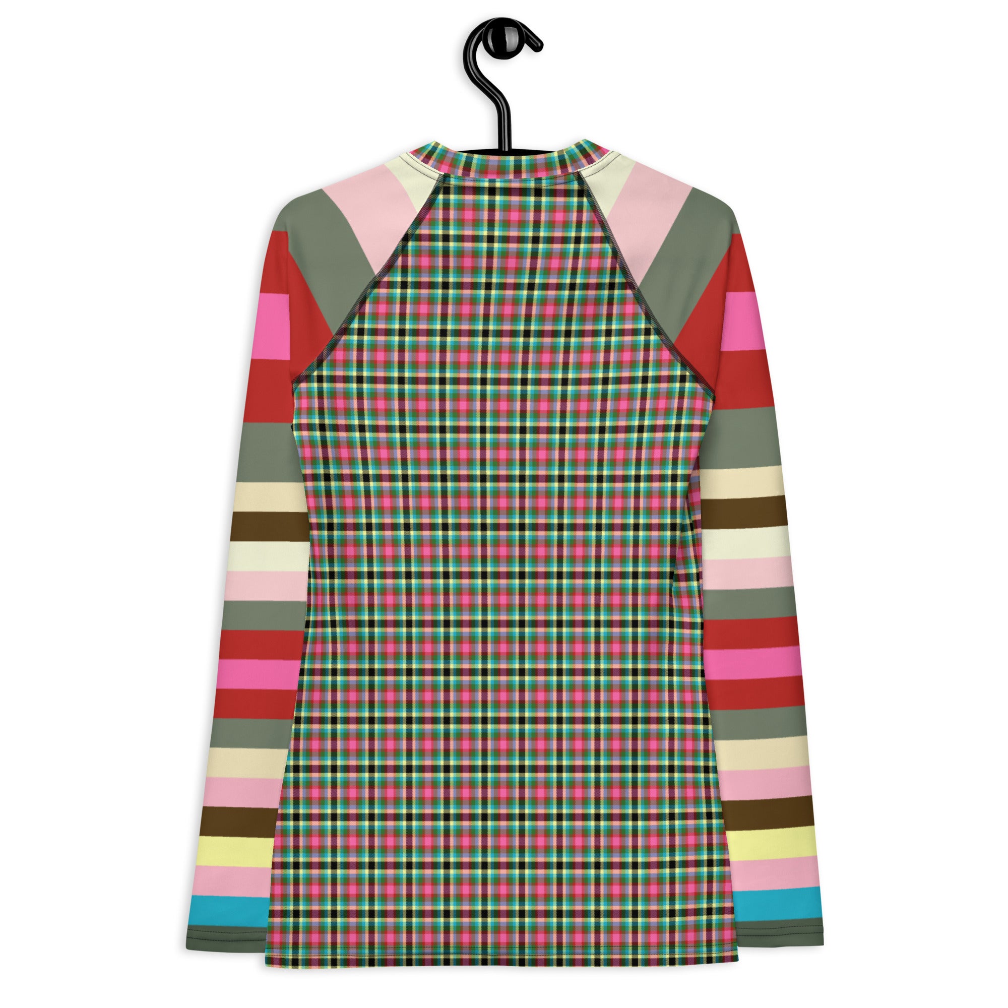 Pink Haberdash Plaid Rugby Stripe Rash Guard