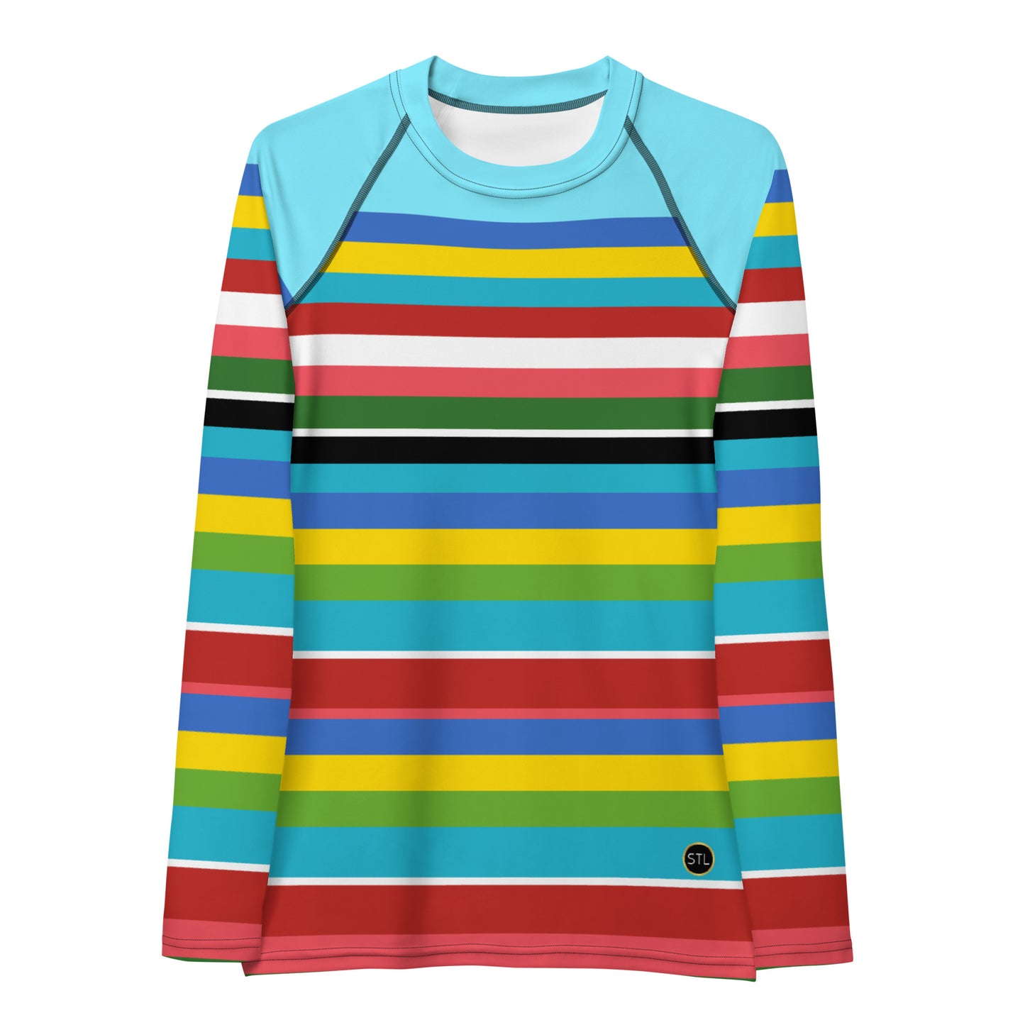 Bal Harbor Blue Ice Rugby Stripe Rash Guard