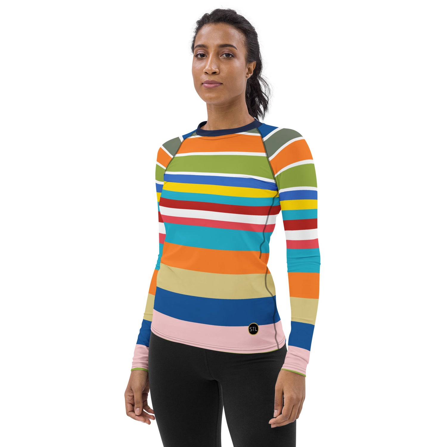 Beach Girl 70s Rugby Stripe Rash Guard