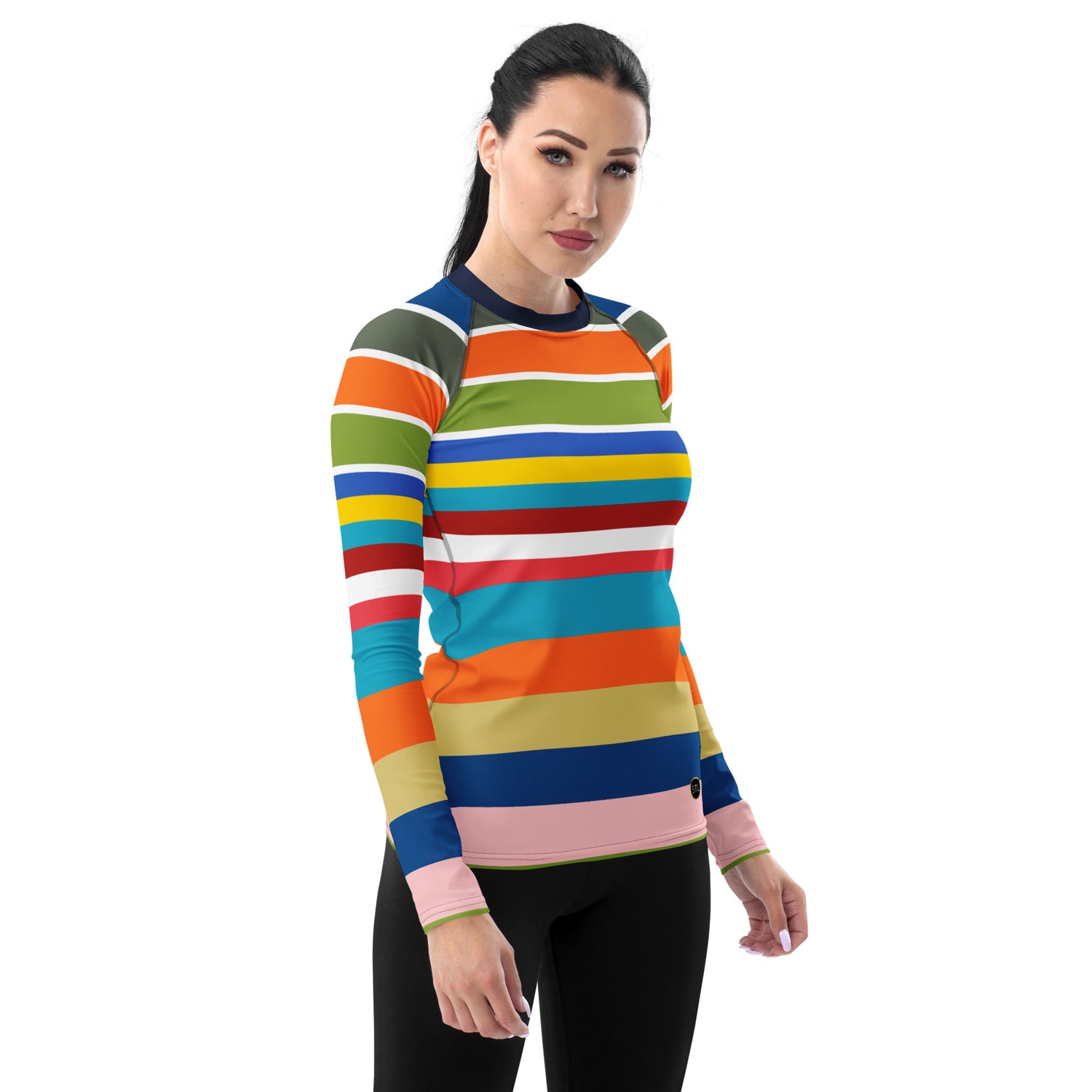 Beach Girl 70s Rugby Stripe Rash Guard