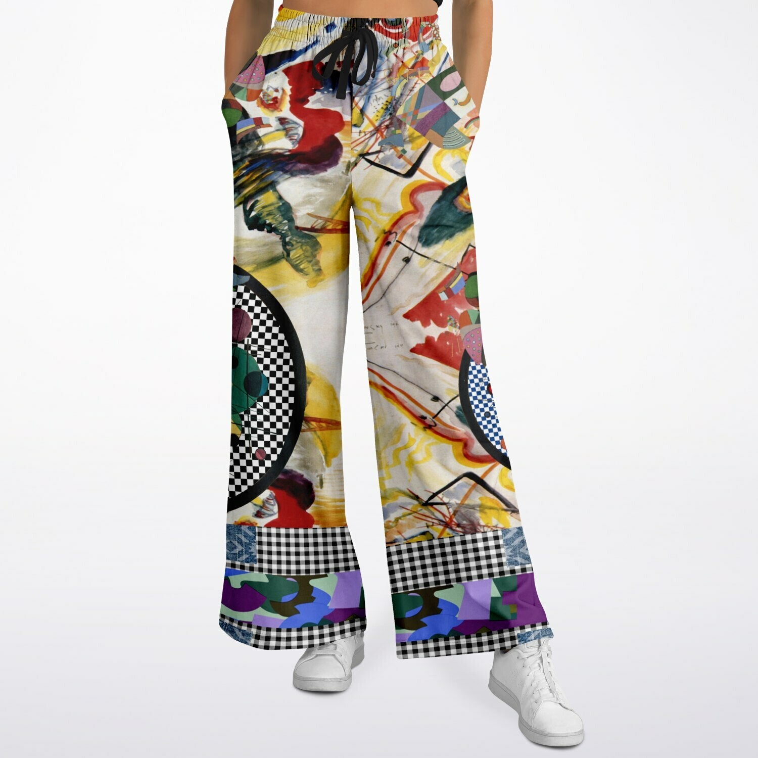 Around the Circle in Cossacks Abstract Print Eco-Poly Wide Leg Pants