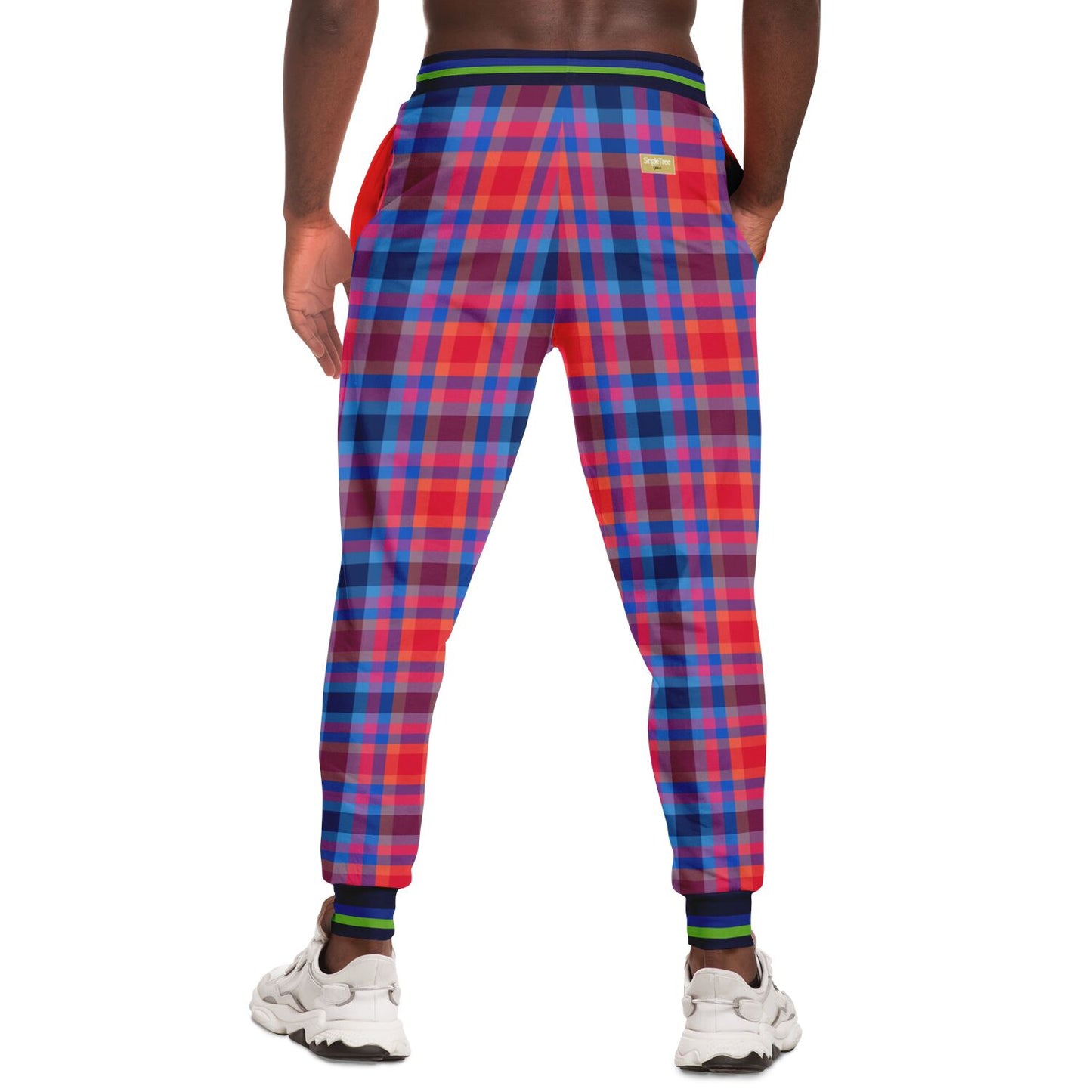 Red Dawn Plaid Eco-Poly Unisex Joggers