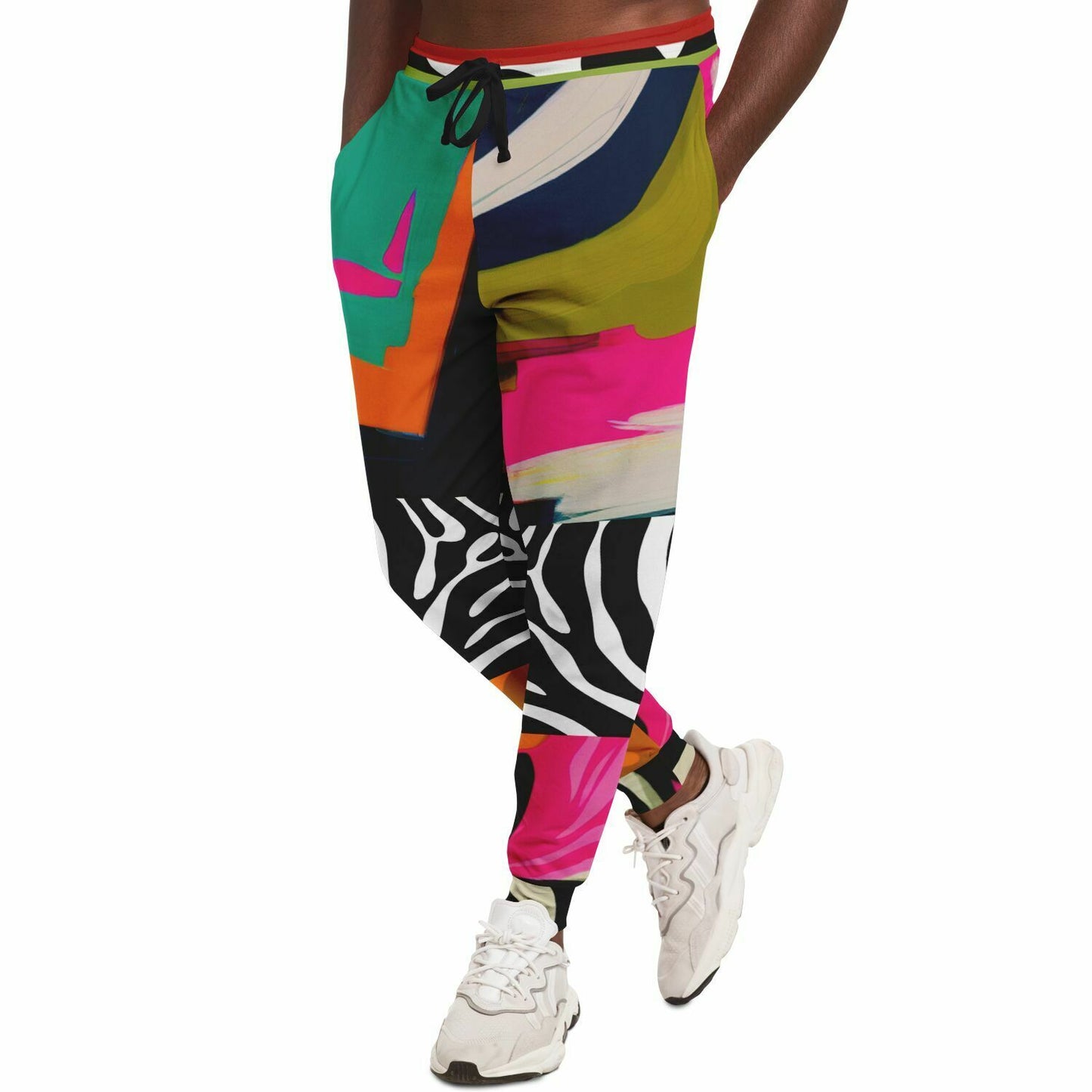 Joggers unisex Zebra Fantasia Pink Abstract Geo Eco-Poly 