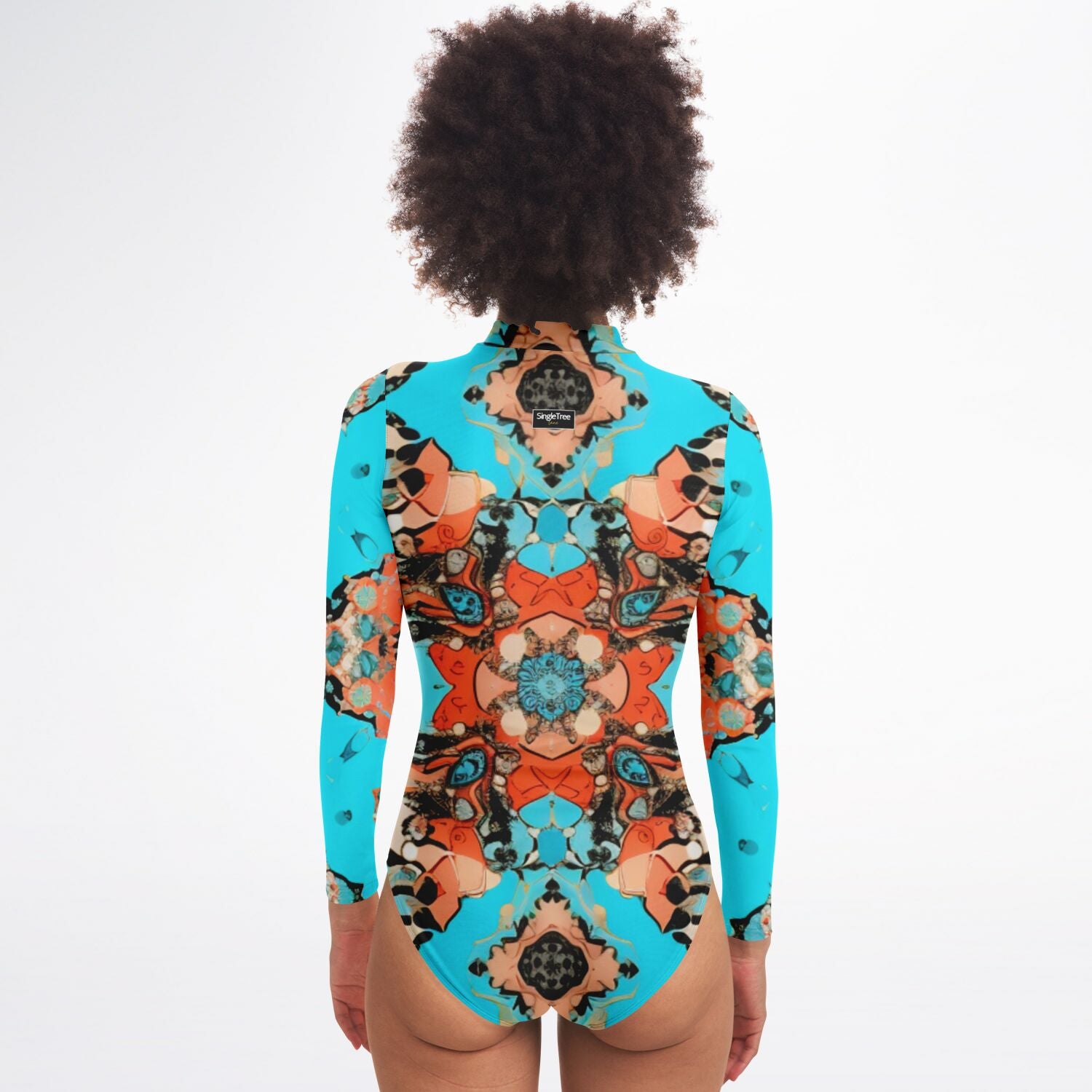 Coral Reef Turquoise Batique Long Sleeve Bodysuit