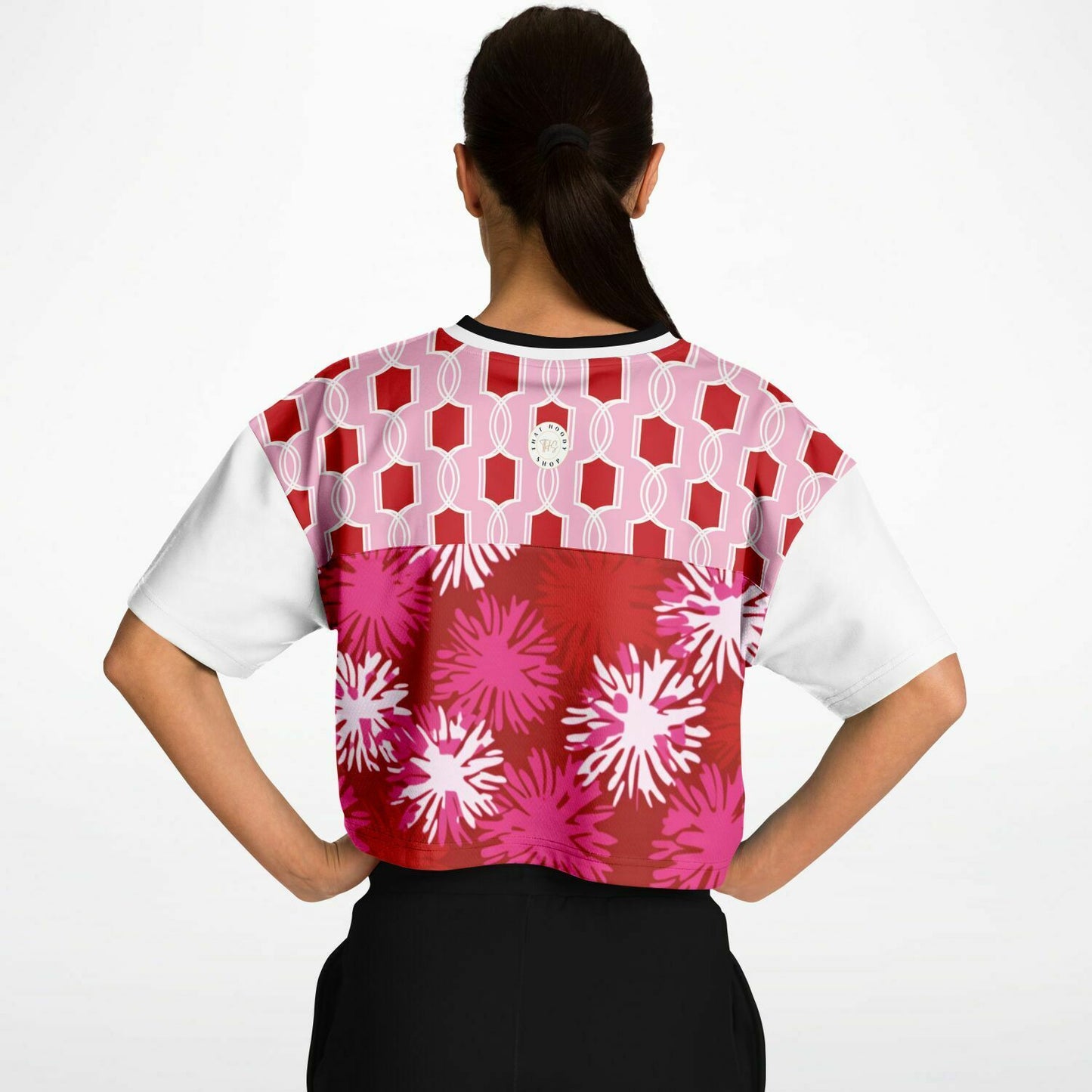 1976 California Pink Carnation Explosion Eco-Poly Crop Jersey