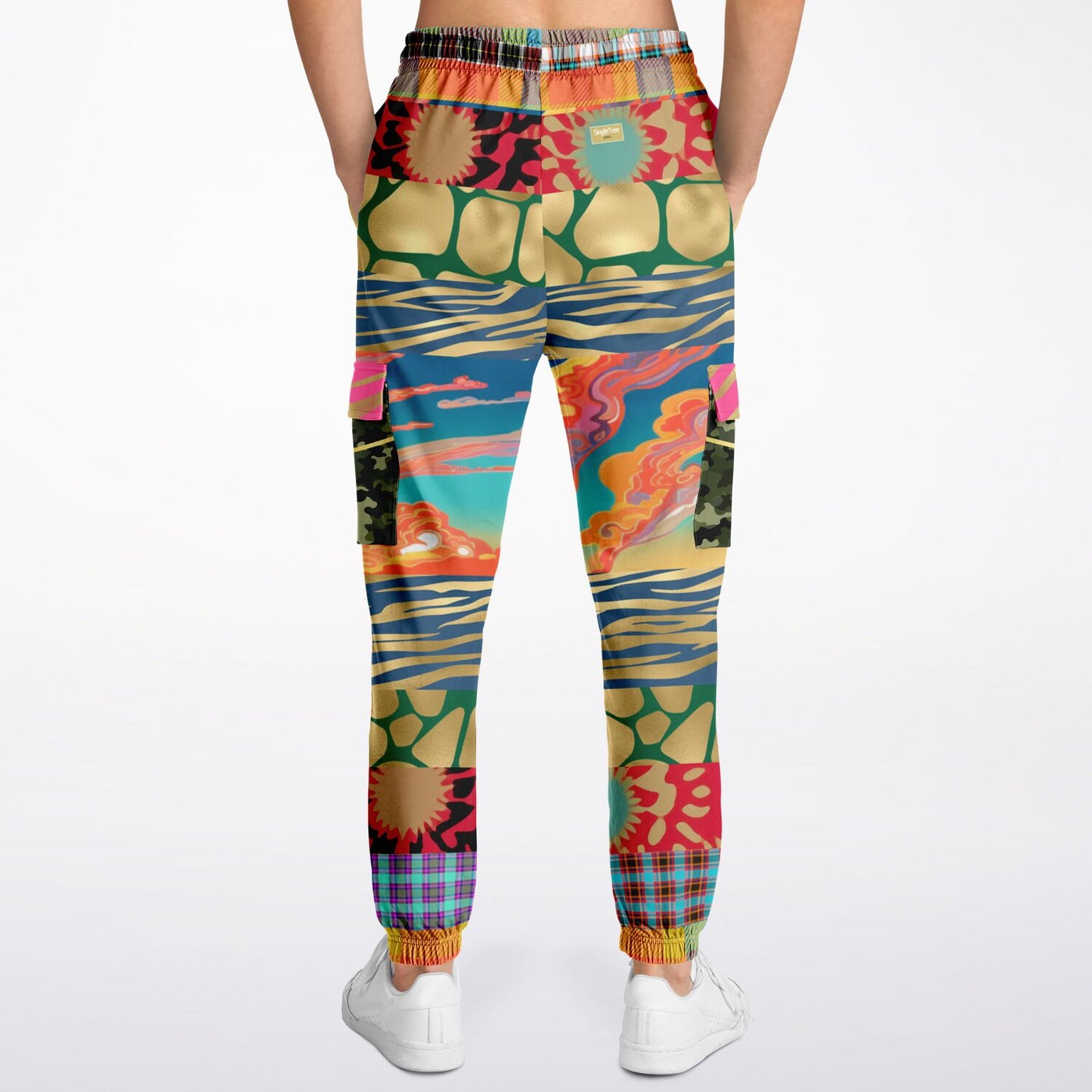 Walking the Runway Patchwork Eco-Poly Unisex Cargo Joggers