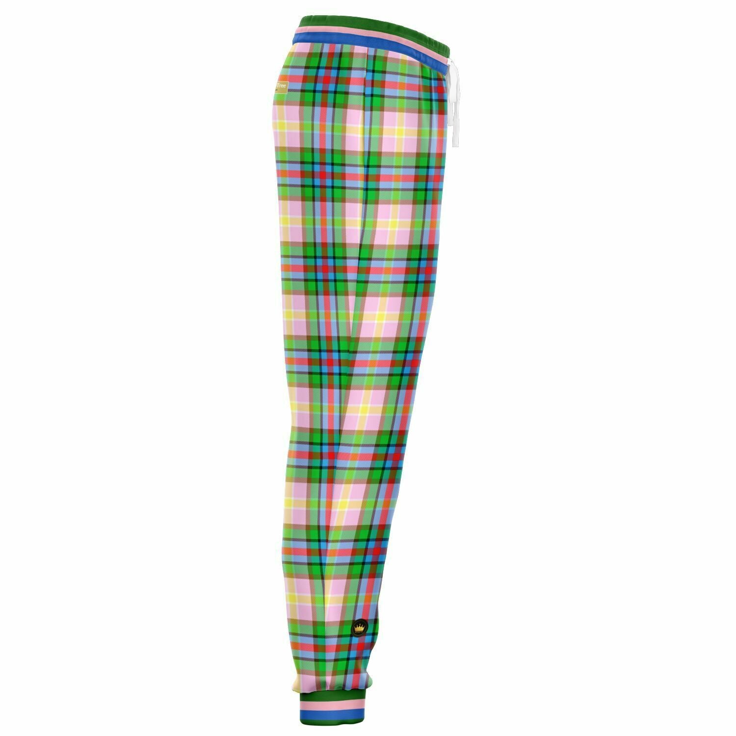 Joggers unisex THS 76 Pink Collegiate Tartan Plaid Eco-Poly 