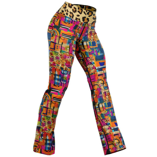 Leggings con corte tipo bota y grafiti de leopardo abstracto You Got Me 