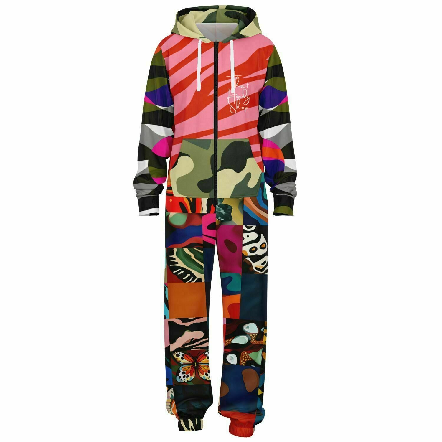 Wowzer Mono unisex de poliéster ecológico con patchwork y estampado animal de Zowzer 