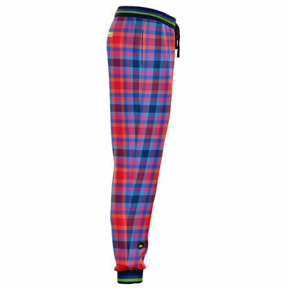 Red Dawn Plaid Eco-Poly Unisex Joggers