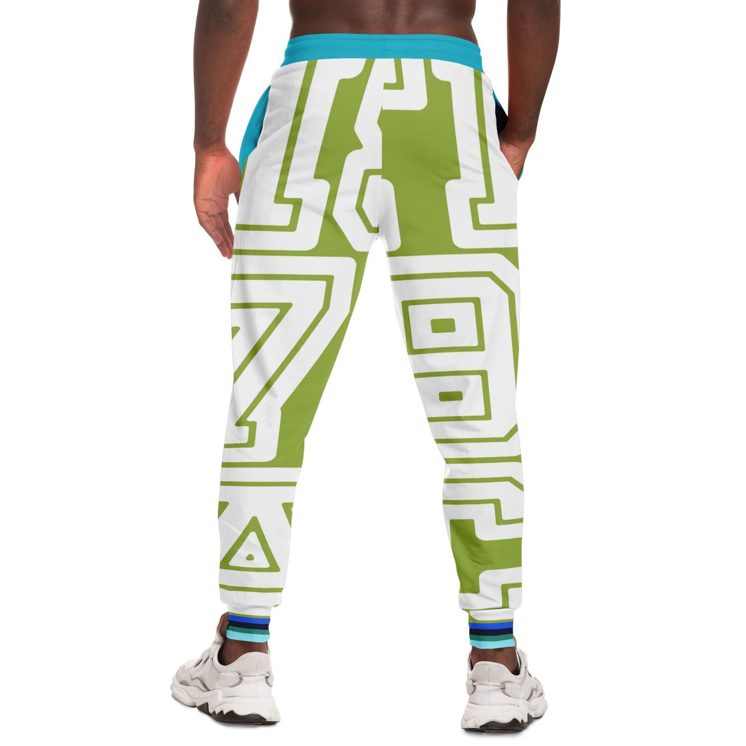 Monograma THS 1976 CA en joggers unisex de poliéster ecológico verde manzana 