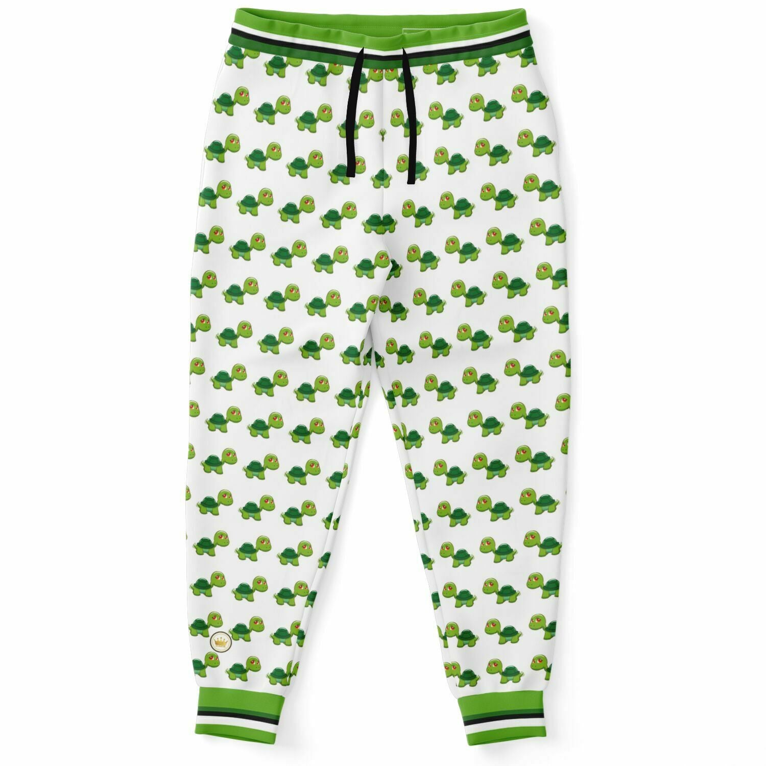 Green Acres Turtle Cluster in White Eco-Poly Unisex Joggers