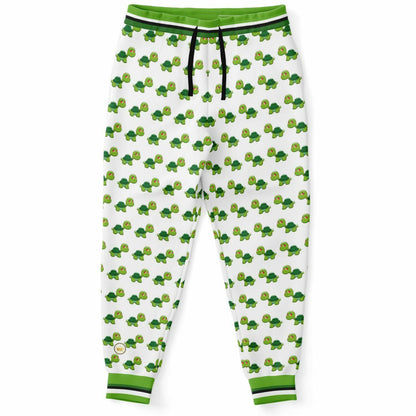 Green Acres Turtle Cluster en pantalones deportivos unisex de poliéster ecológico blanco 