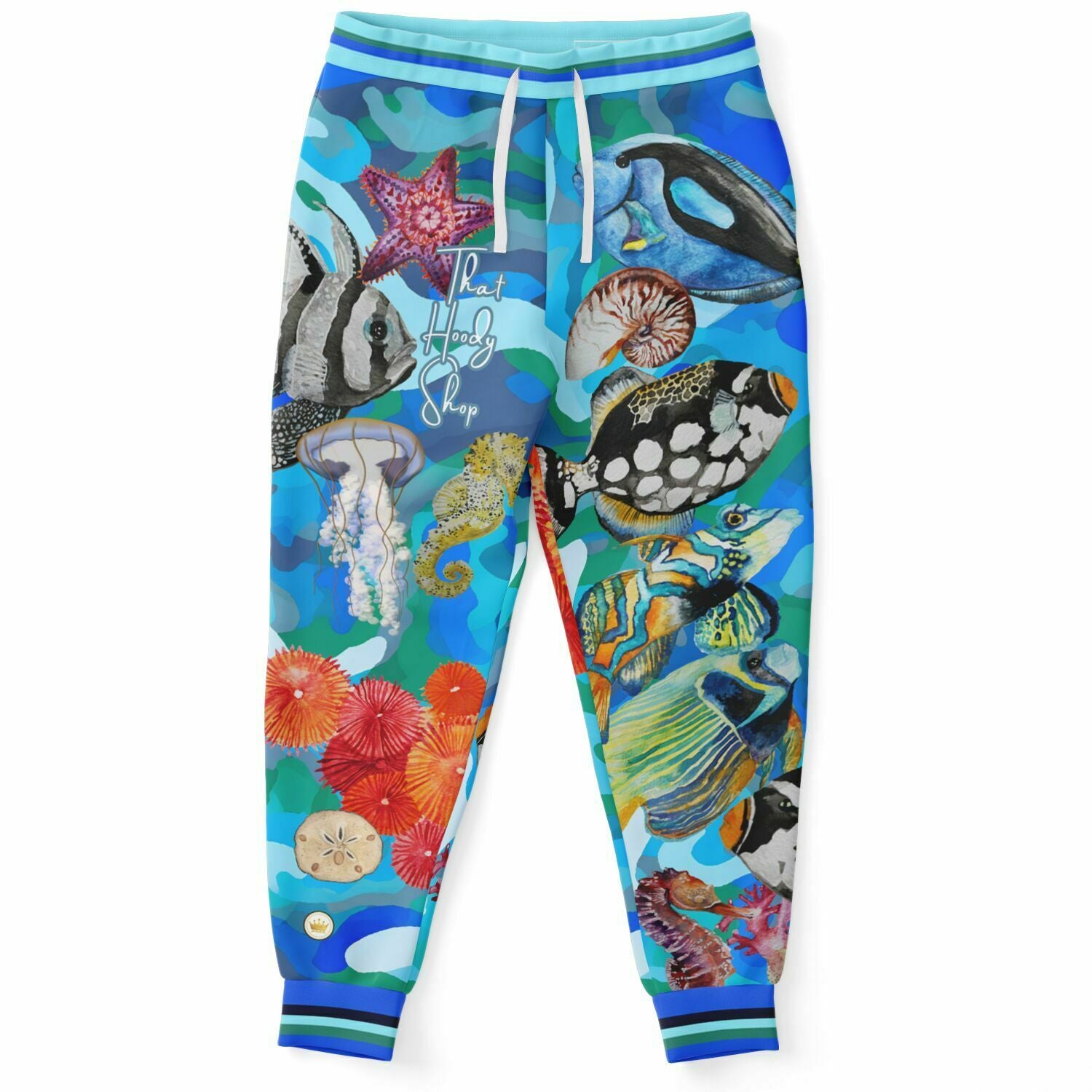 Joggers unisex de poliéster ecológico con camuflaje azul Save the Oceans 