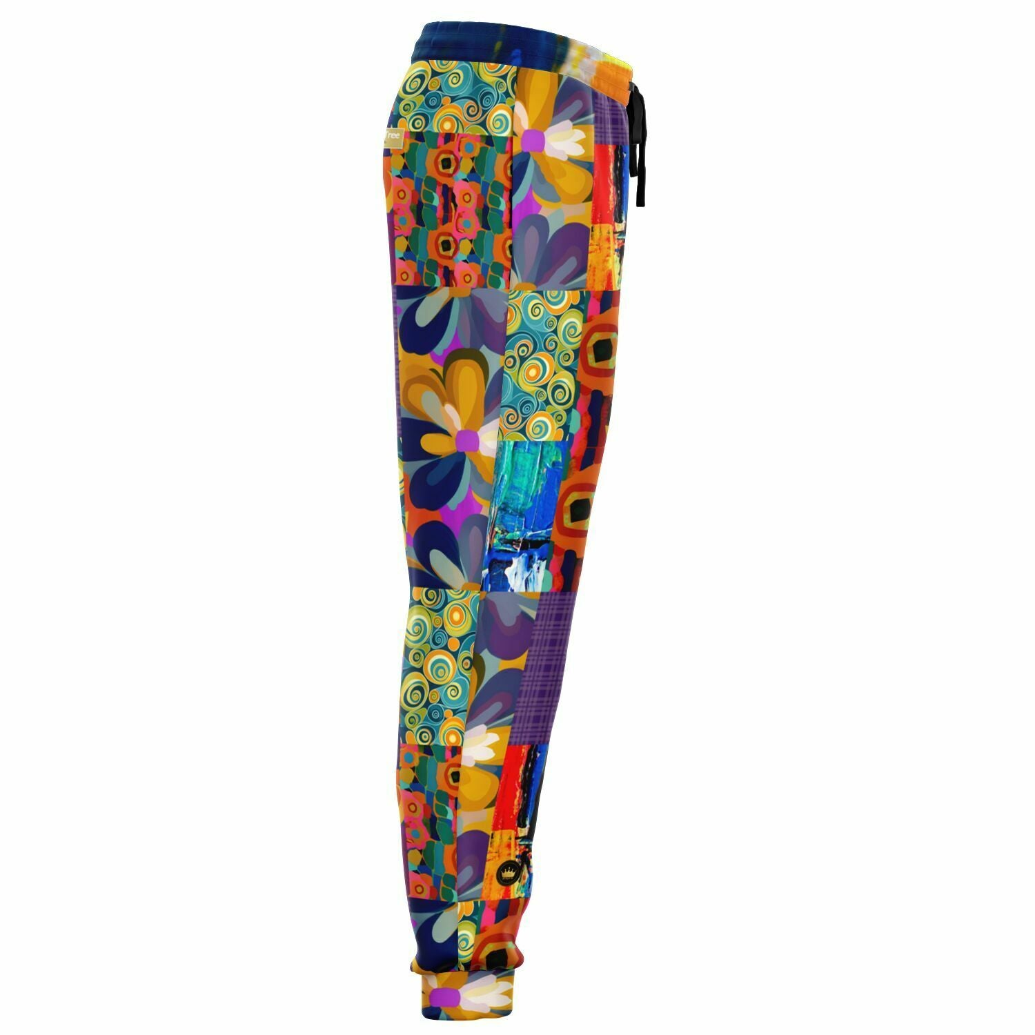 Joggers unisex de poliéster ecológico con patchwork floral Trinidad de Blue Girl 