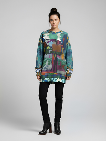 Basel at the Rhine in Expressionism Unisex Sweatshirt (Gold Label)