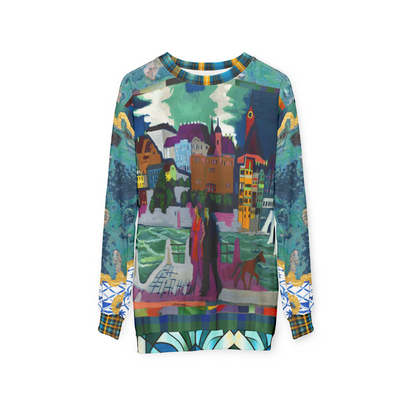 Basel at the Rhine in Expressionism Unisex Sweatshirt (Gold Label)
