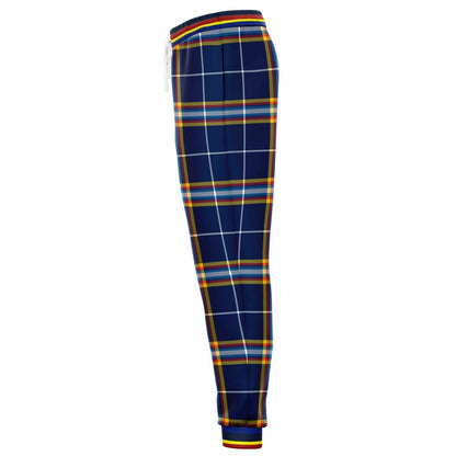 Blue Collegiate Plaid THS California Eco-Poly Unisex Joggers