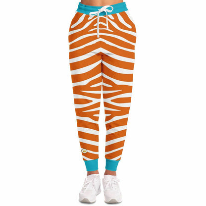 Zebra in Orange Eco-Poly Unisex Joggers