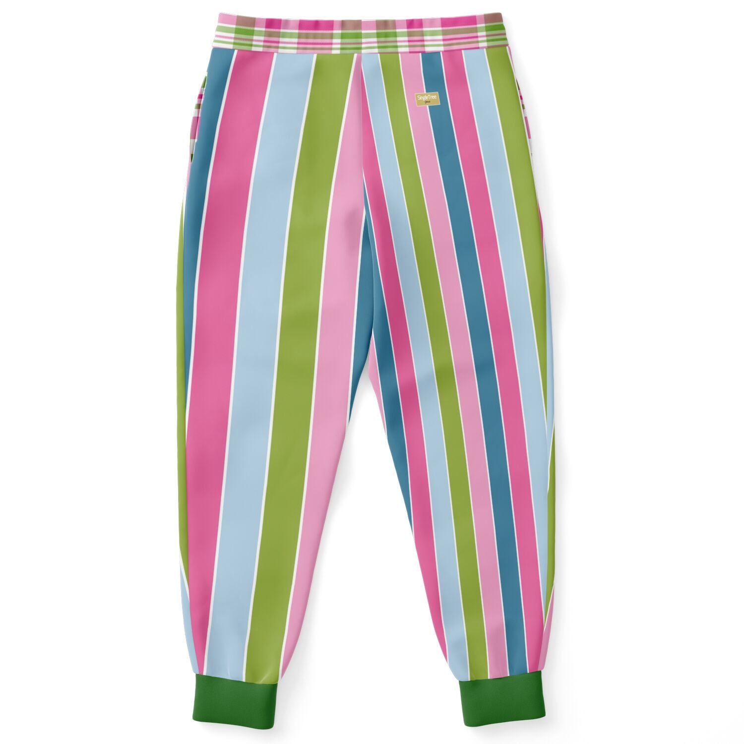 Joggers unisex de poliéster ecológico con rayas de rugby en colores pastel de Pascua 