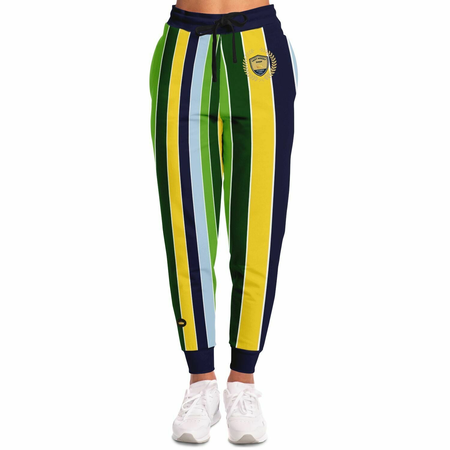 Joggers unisex de poliéster ecológico con rayas Collegiate Rugby de Blue Ivy 