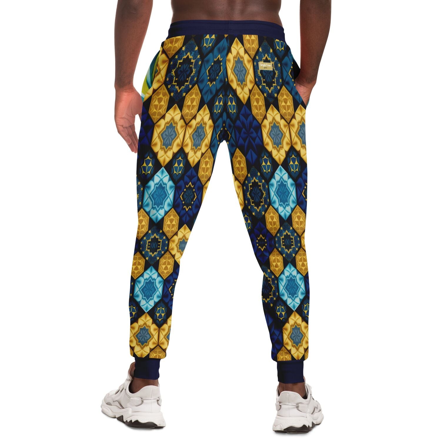 Joggers unisex de poliéster ecológico con patchwork barroco Rear Admiral 