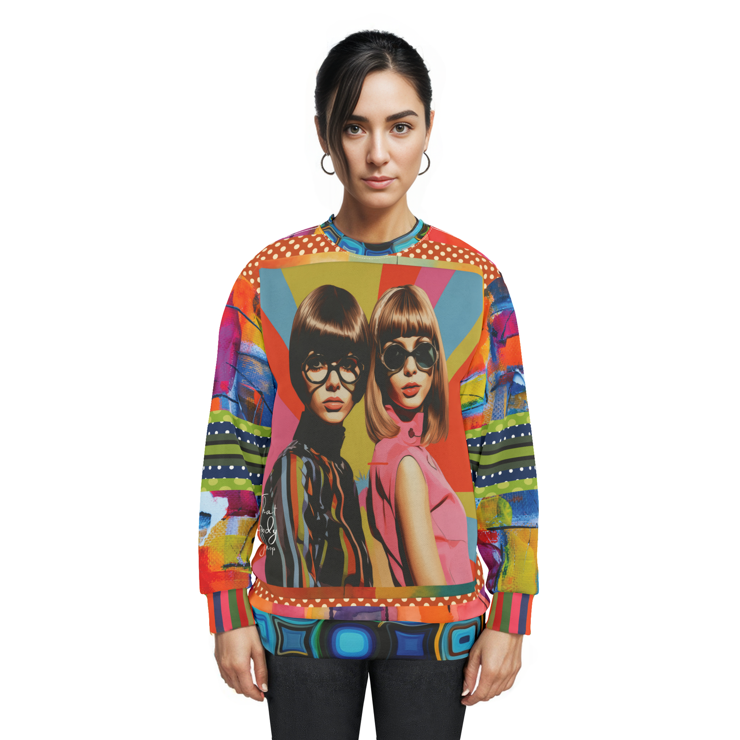 Beatnik Girls - Sudadera unisex con estampado abstracto Rainbow Flash Hippie