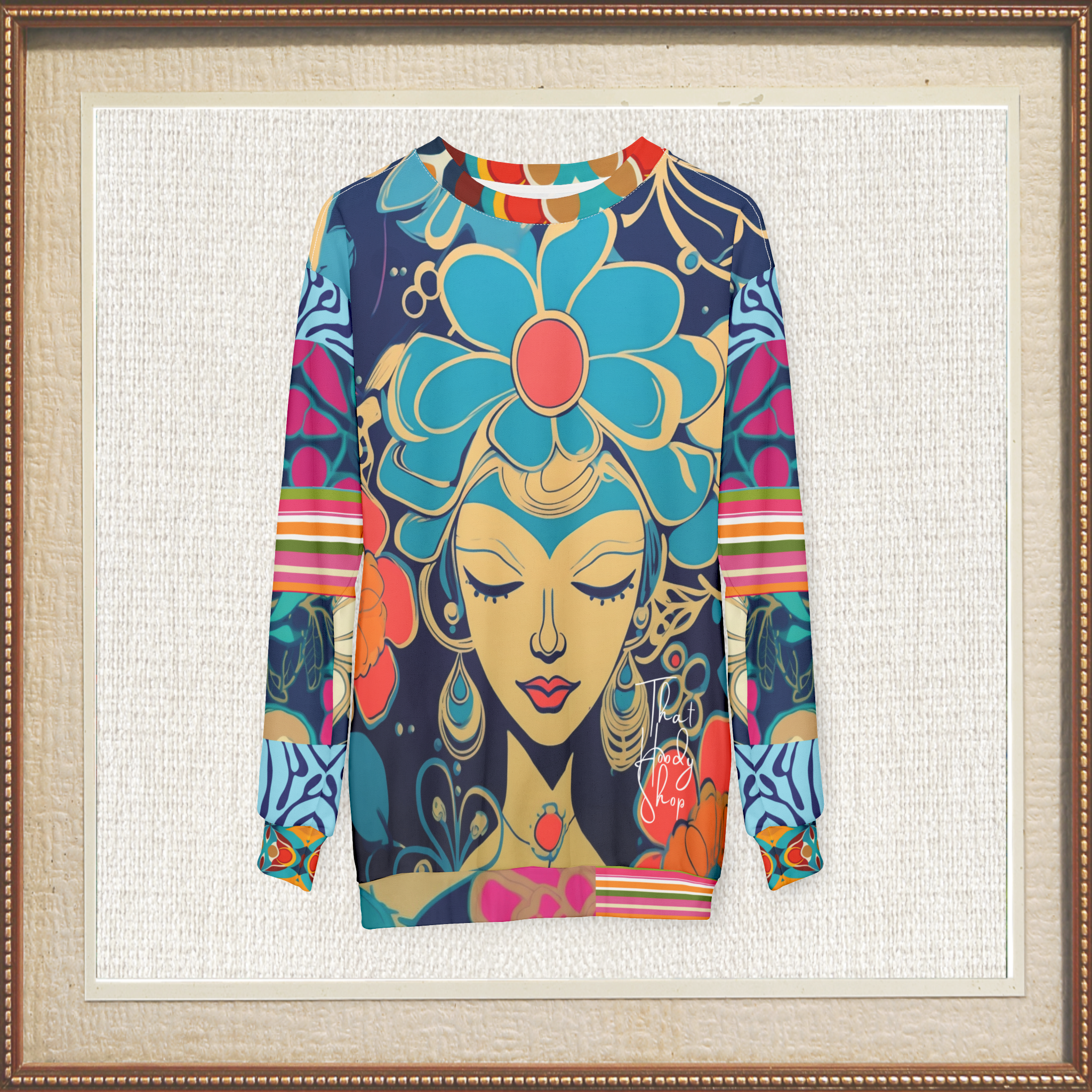 Blue Divine Floral Girl Unisex Sweatshirt (Gold Label)