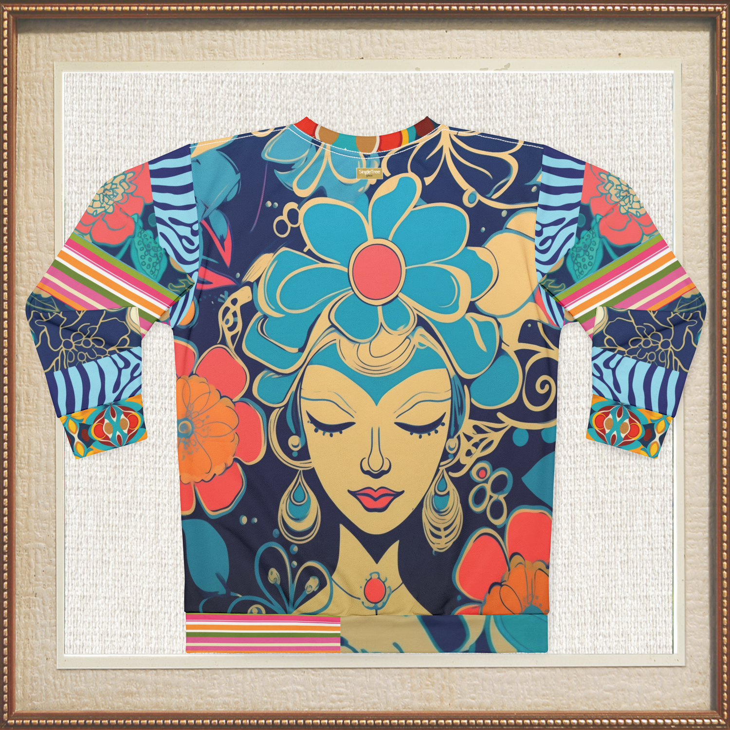 Blue Divine Floral Girl Unisex Sweatshirt (Gold Label)