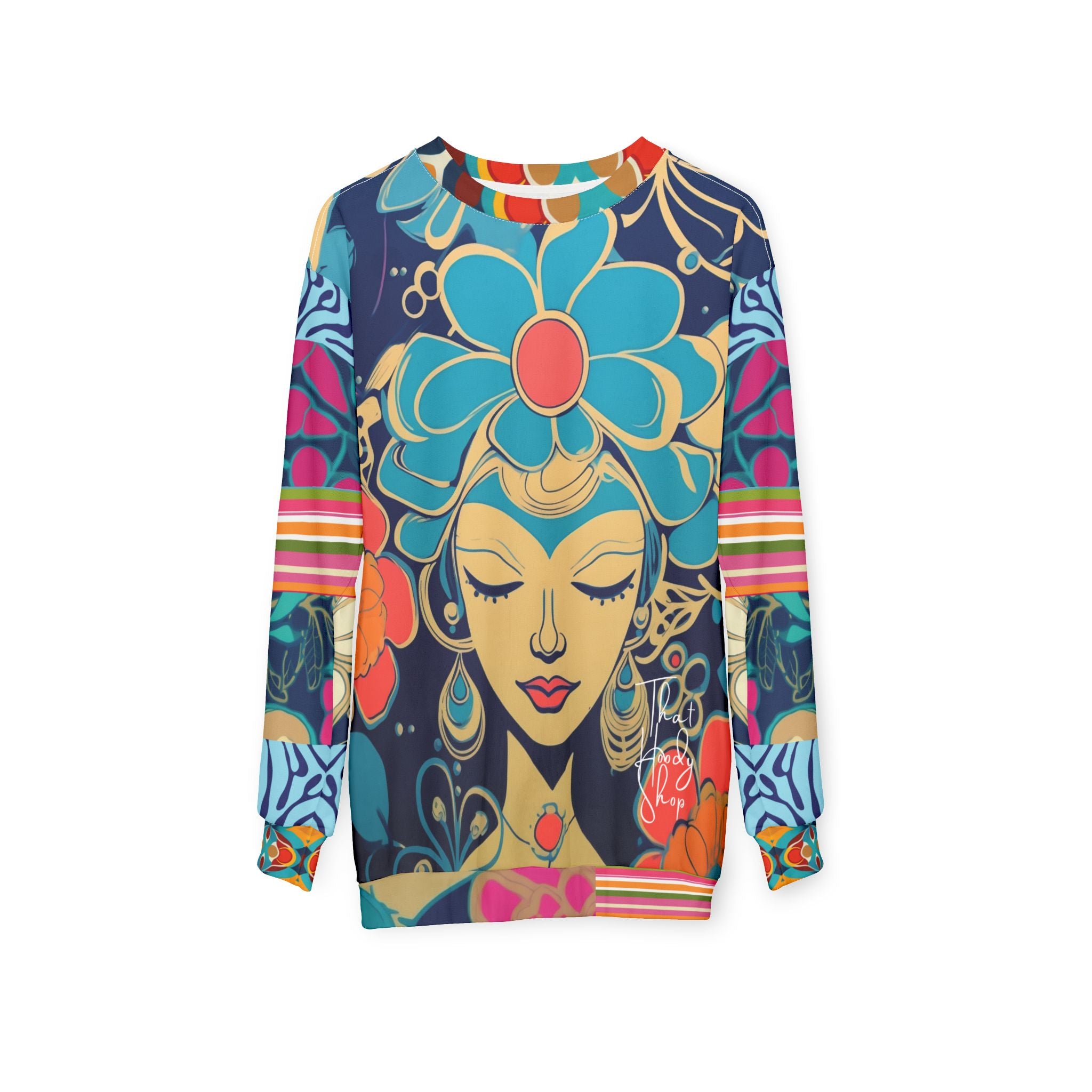 Blue Divine Floral Girl Unisex Sweatshirt (Gold Label)