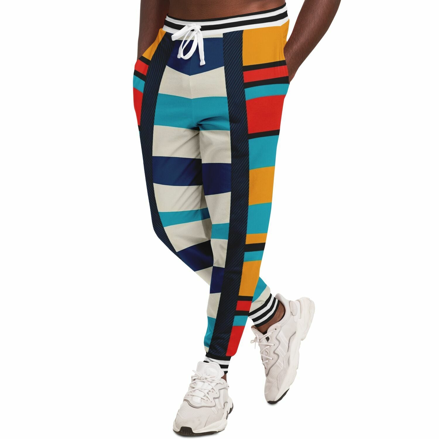 Blue Regatta Stripe Eco-Poly Unisex Joggers