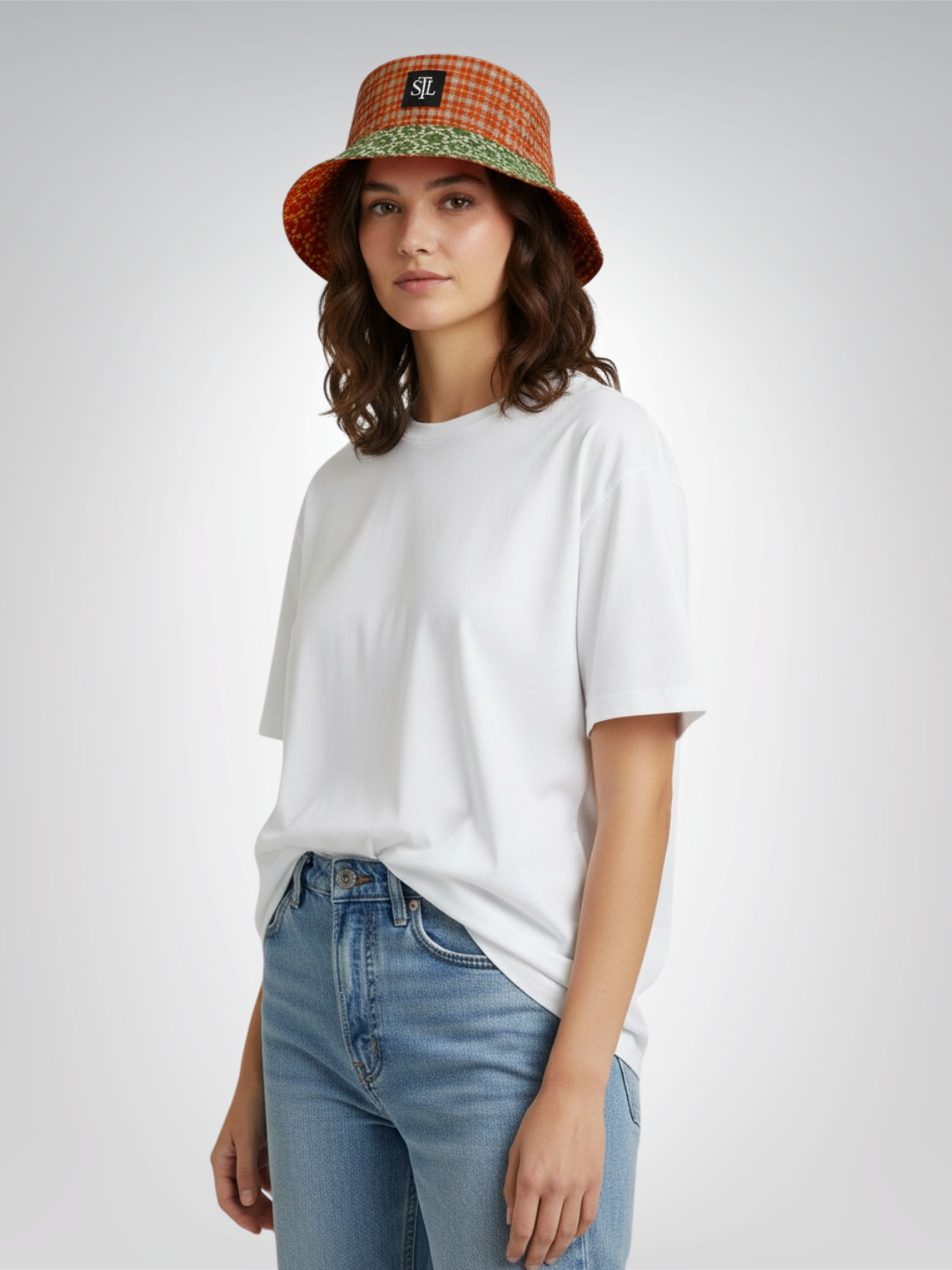 Brook with Aloes in Red Circles Reversible Bucket Hat